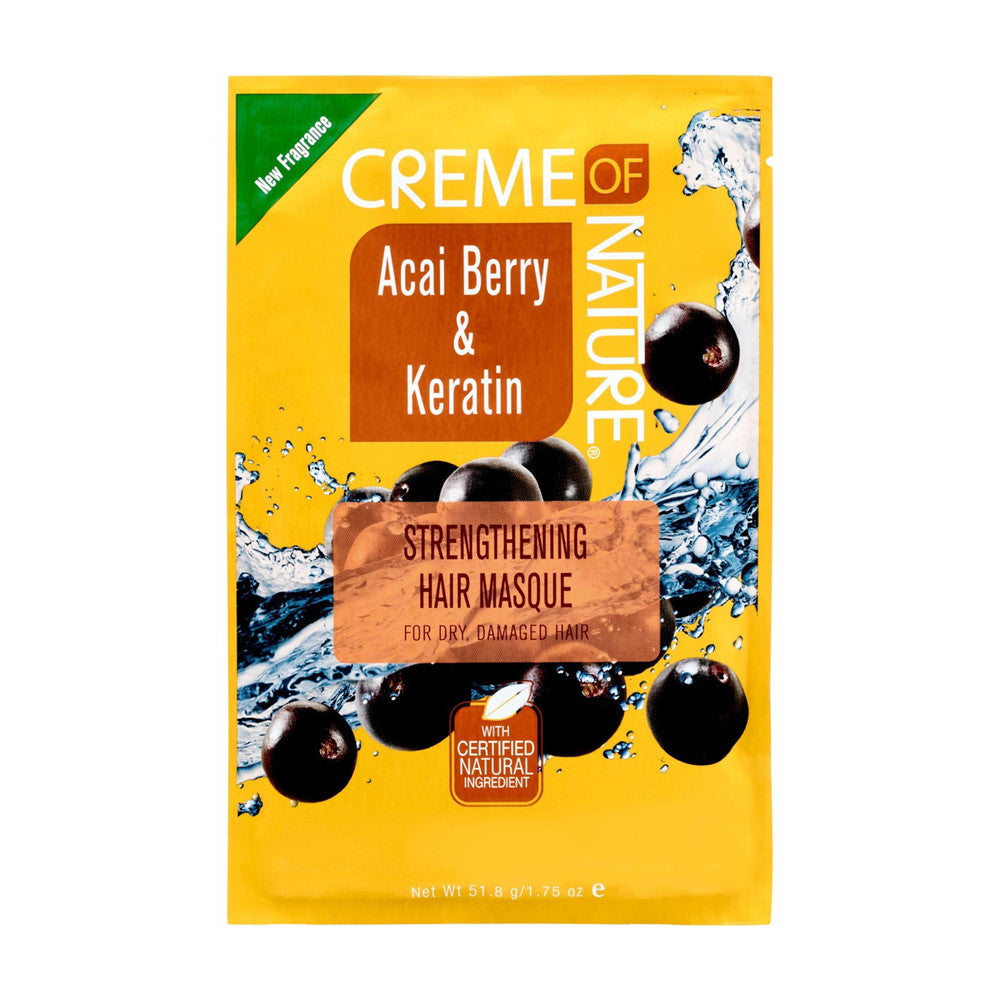 Creme Of Nature Acai Berry & Keratin Strengthening Hair Masque, 1.75 Oz